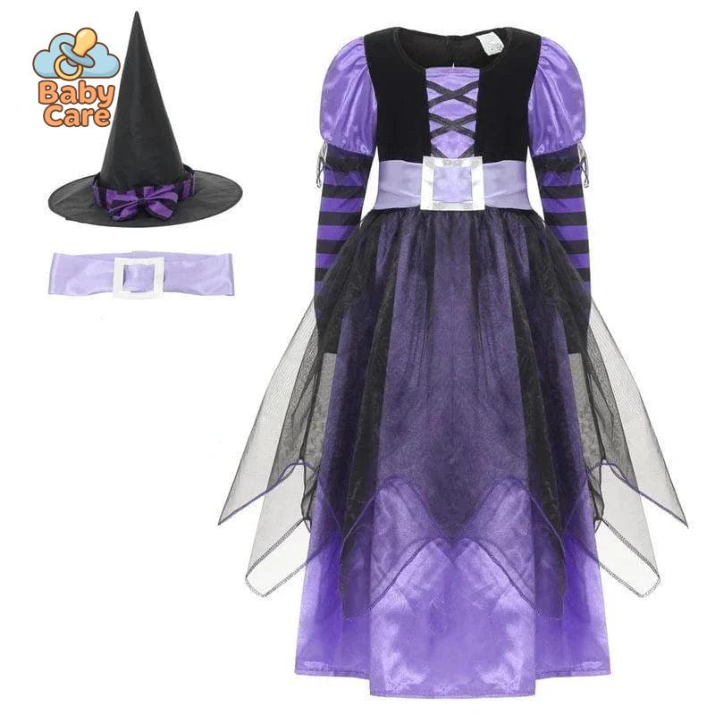 Costume de Sorcière Multicolore Enfant avec Chapeau