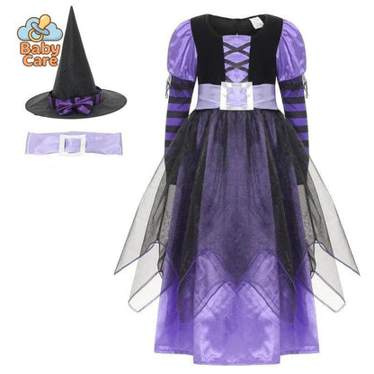 Costume de Sorcière Multicolore Enfant avec Chapeau