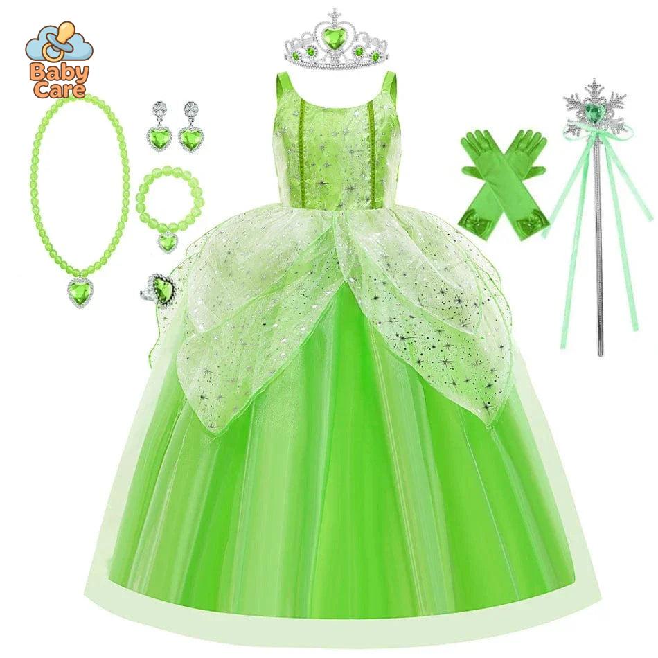 Déguisement fée Princesse Verte Ailée Enfant