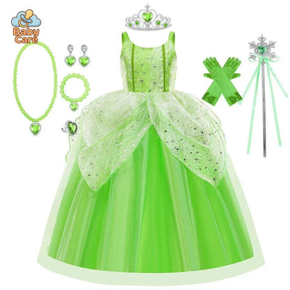 Déguisement fée Princesse Verte Ailée Enfant