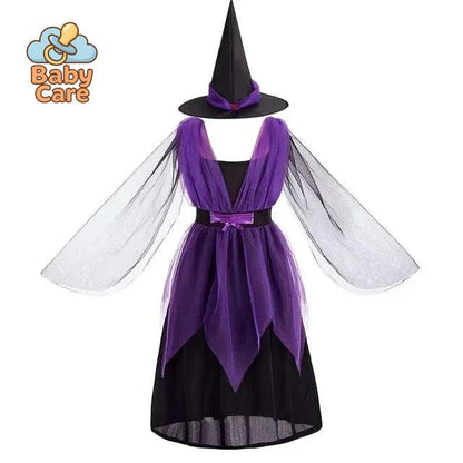 Costume de Sorcière Multicolore Enfant avec Chapeau