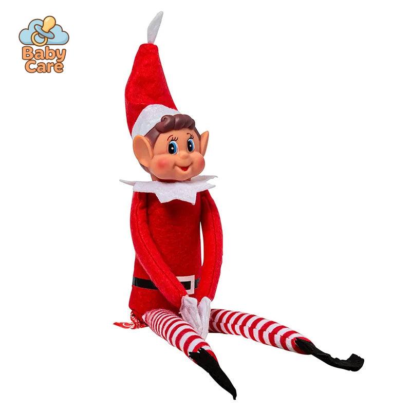 Lutin Farceur de Noël – Garçon Elfie – Peluche Elfe Rouge 40cm