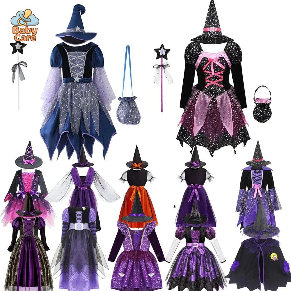 Costume de Sorcière Multicolore Enfant avec Chapeau