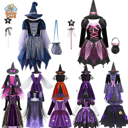 Costume de Sorcière Multicolore Enfant avec Chapeau
