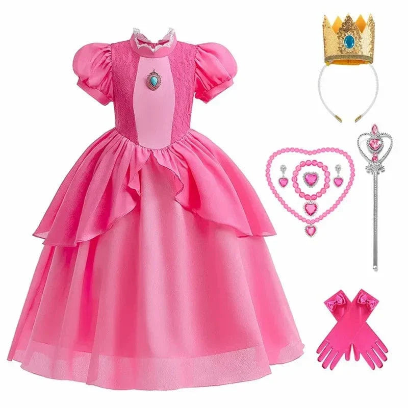 Déguisement Princesse Peach Rose Enfant Cosplay