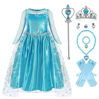 Déguisement Princesse Robe Elsa Anna Fille