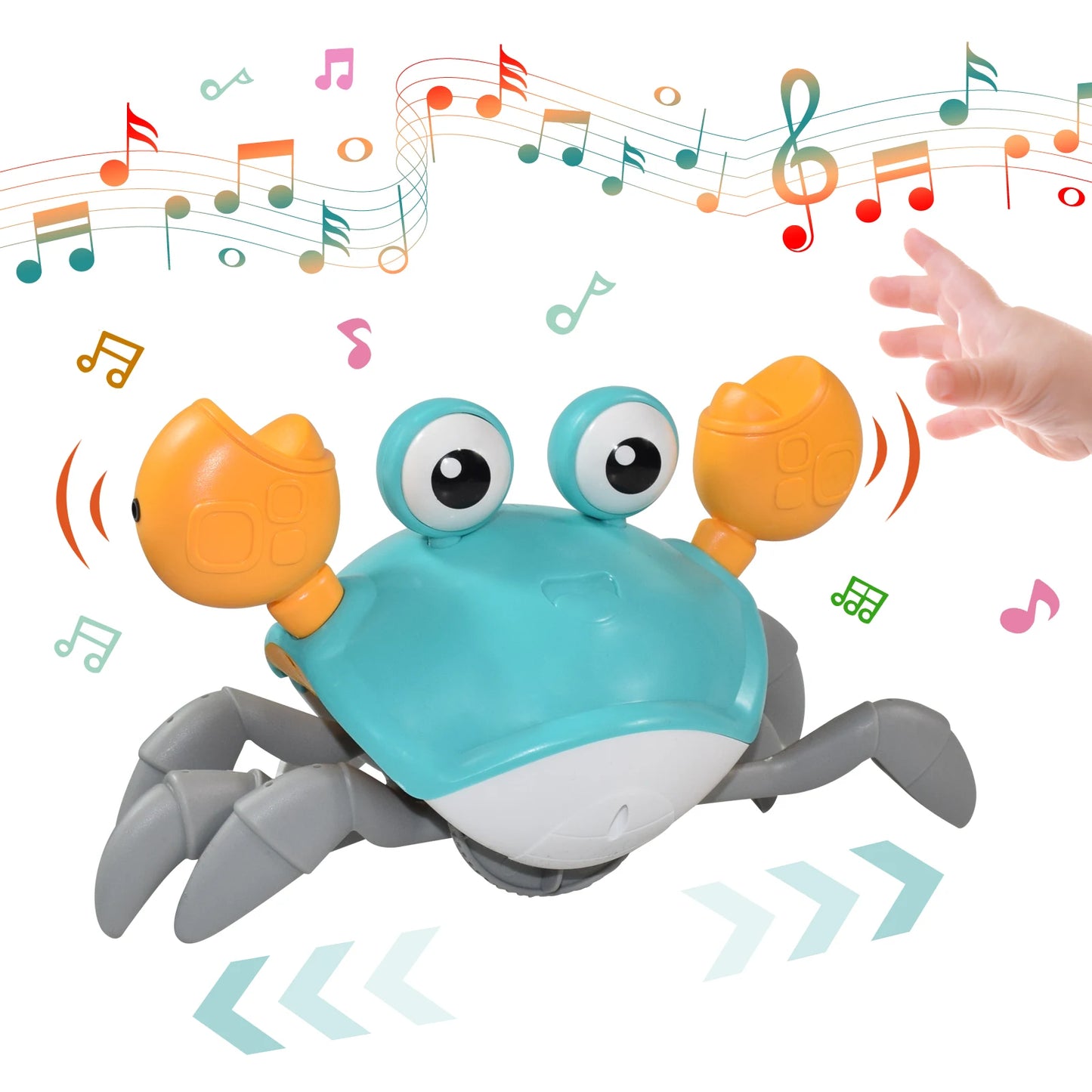 Jouet d’éveil pour bébé crabe rampant avec lumières et musique