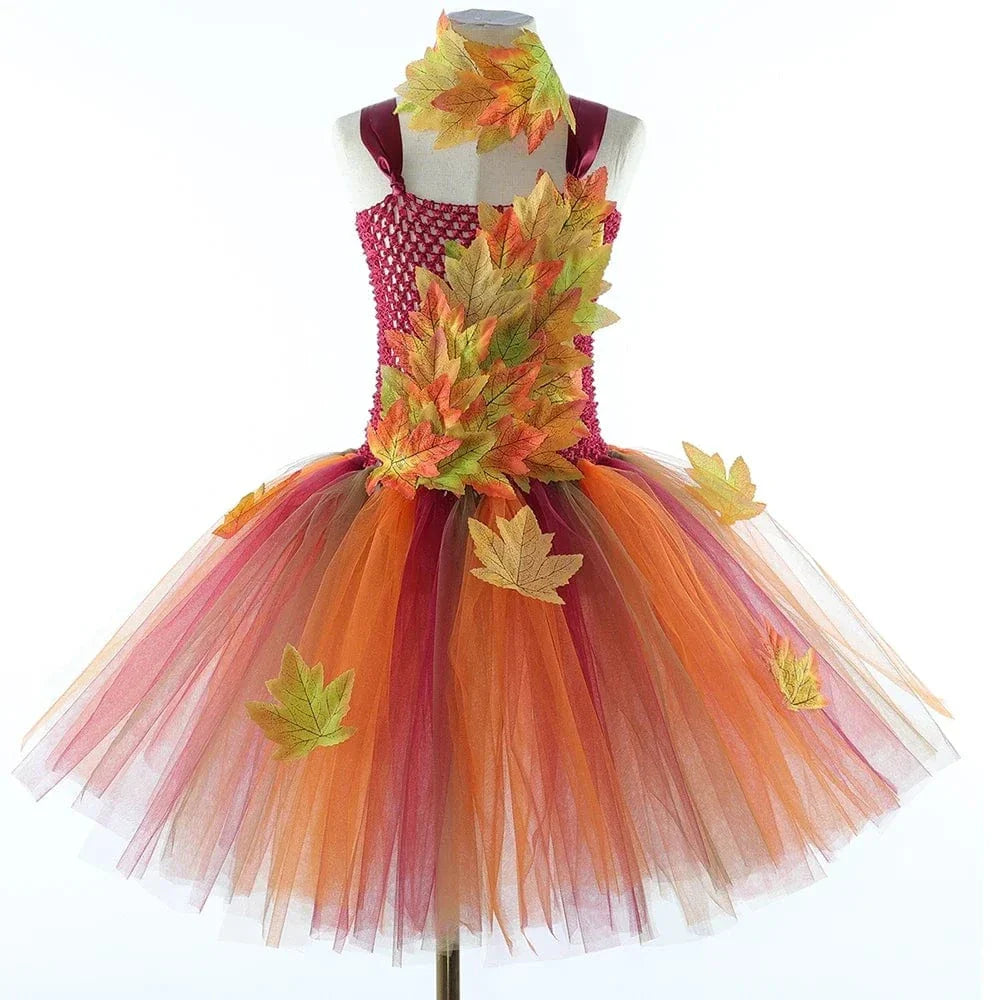 Déguisement fée Automne Enfant avec Tulle