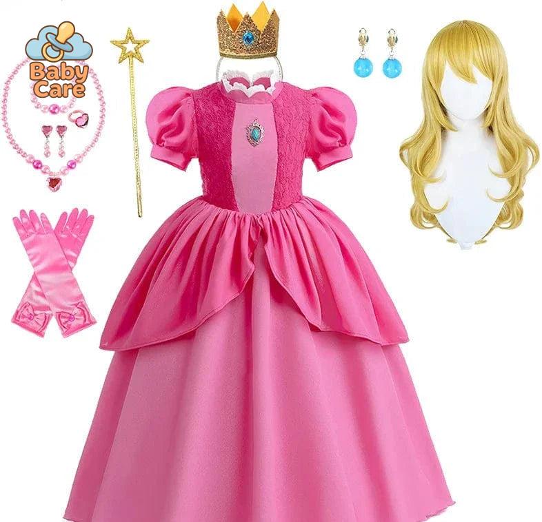 Déguisement Princesse Cosplay Peach Rose Enfant