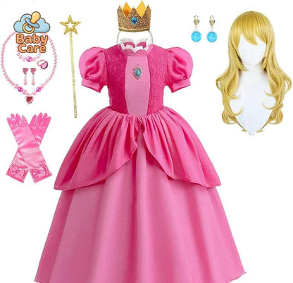 Déguisement Princesse Cosplay Peach Rose Enfant