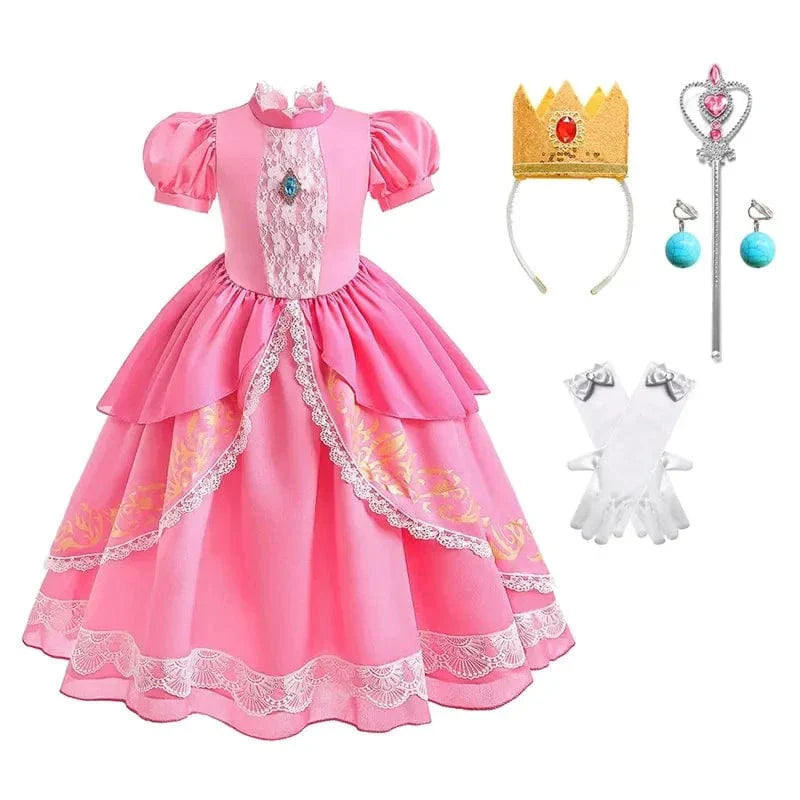 Déguisement Princesse Peach Rose Enfant Cosplay