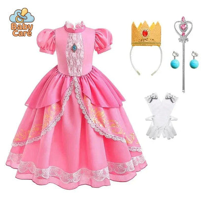 Déguisement Princesse Peach Rose Enfant Cosplay