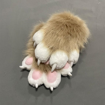 Déguisement Chat Gants Pattes en Fourrure Synthétique