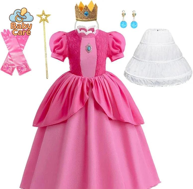 Déguisement Princesse Cosplay Peach Rose Enfant