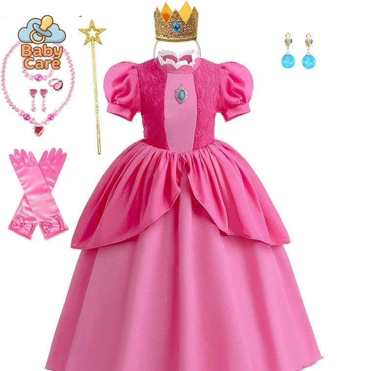 Déguisement Princesse Cosplay Peach Rose Enfant