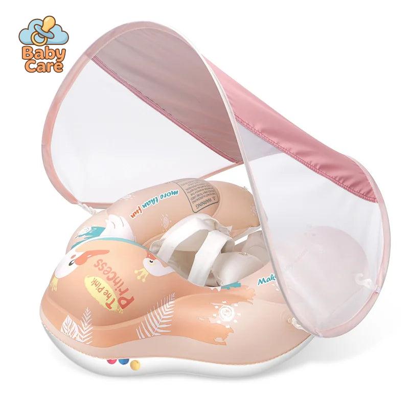Bouée pour bébé Rose avec ombrelle – flotteur pour bébé