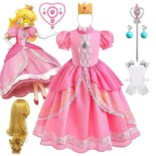 Déguisement Princesse Peach Rose Enfant Cosplay