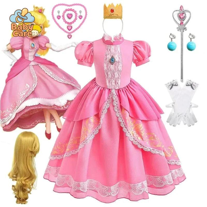 Déguisement Princesse Peach Rose Enfant Cosplay