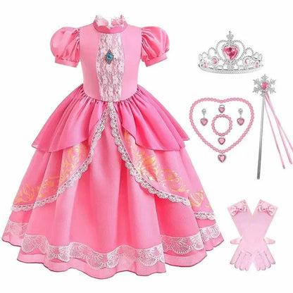 Déguisement Princesse Peach Rose Enfant Cosplay