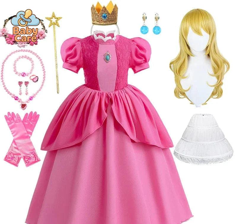 Déguisement Princesse Cosplay Peach Rose Enfant