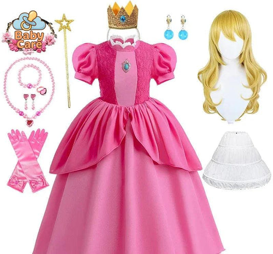 Déguisement Princesse Cosplay Peach Rose Enfant