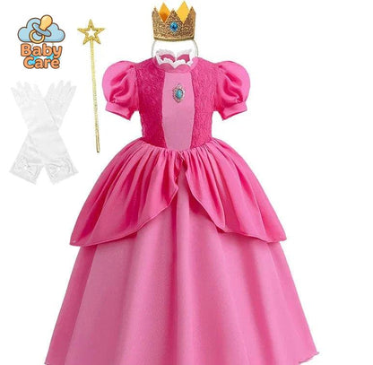 Déguisement Princesse Cosplay Peach Rose Enfant