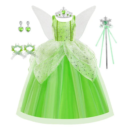 Déguisement fée Princesse Verte Ailée Enfant