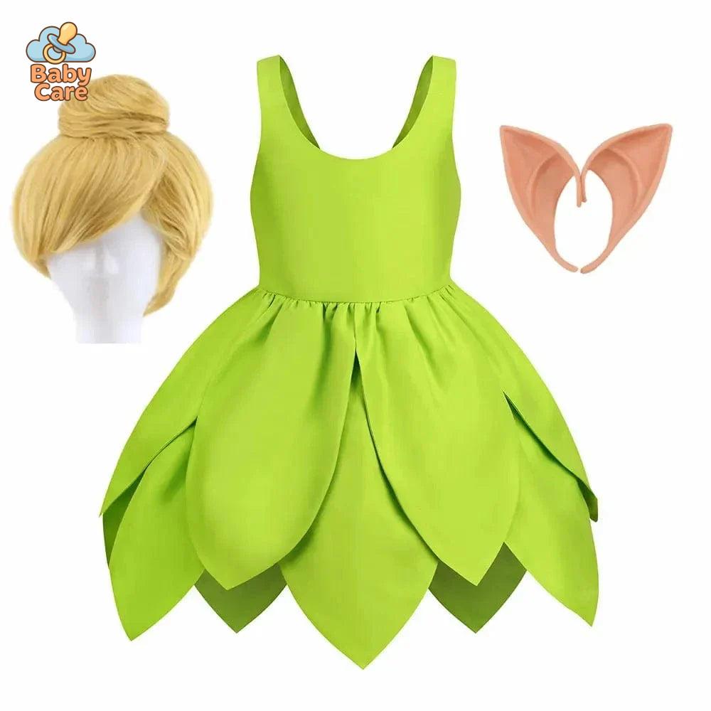 Déguisement fée Clochette Robe Verte Féérique Enfant