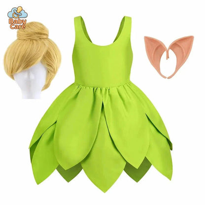 Déguisement fée Clochette Robe Verte Féérique Enfant