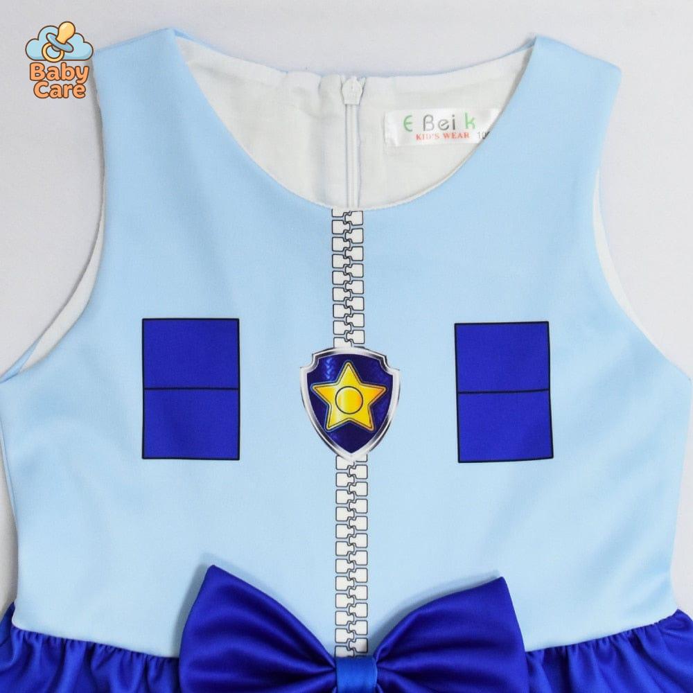Déguisement robe pat patrouille fille avec cape et masque