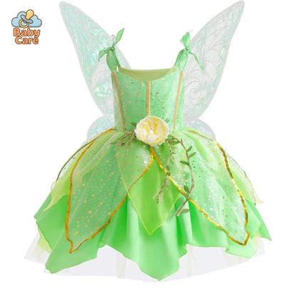 Déguisement fée Princesse Verte Ailée Enfant