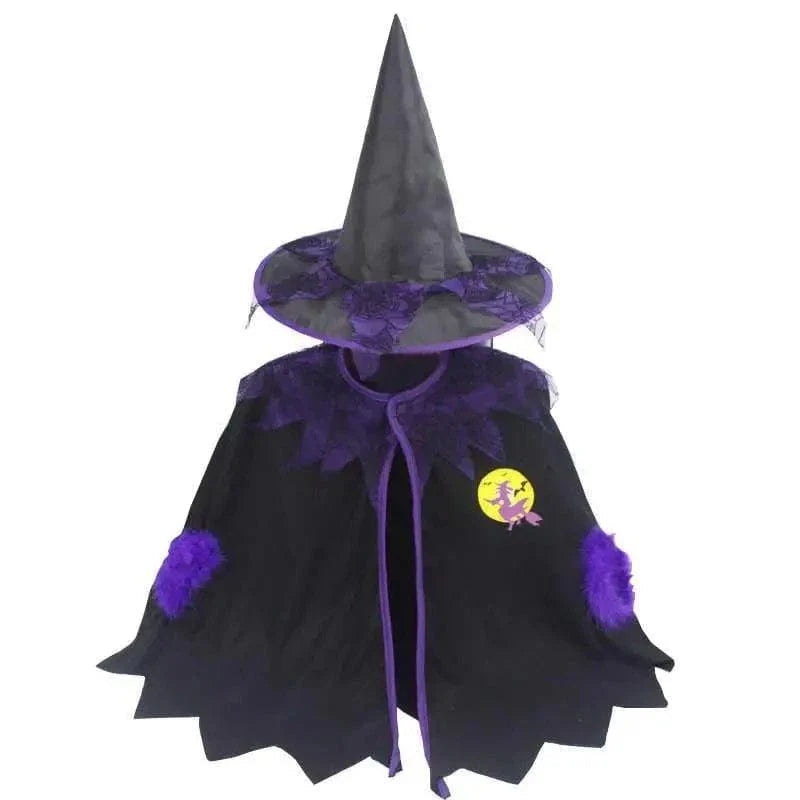 Costume de Sorcière Multicolore Enfant avec Chapeau