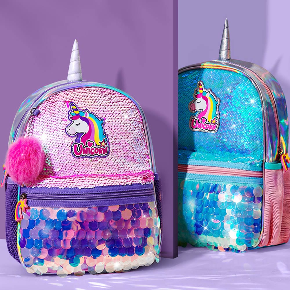 Cartable licorne à paillettes réversible