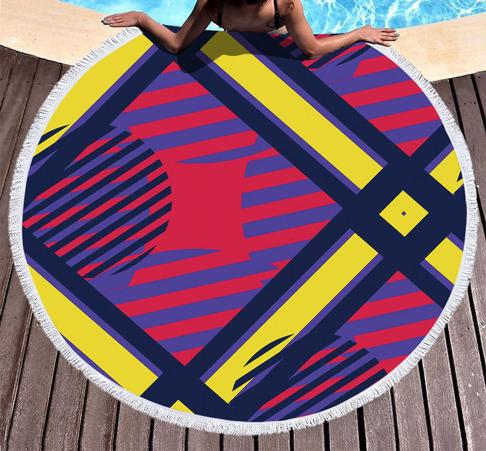 Serviette de plage ronde<br> art moderne