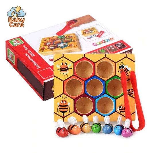 Jouet éducatif en bois ruche abeilles