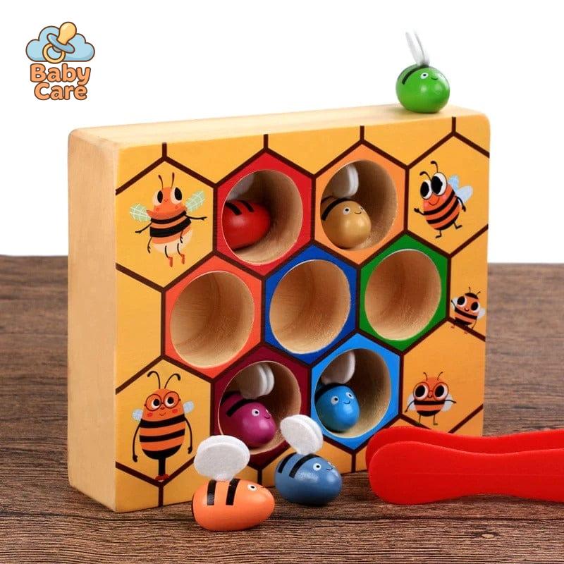 Jouet éducatif en bois ruche abeilles
