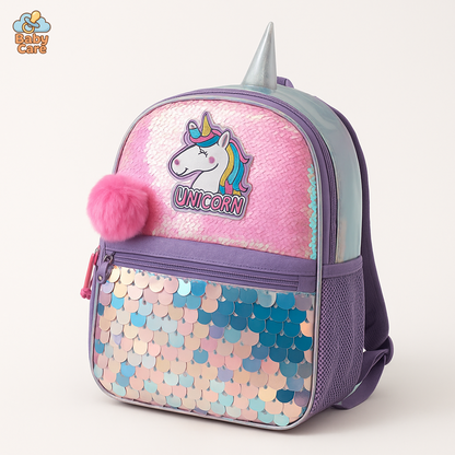 Cartable licorne à paillettes réversible - vue de face