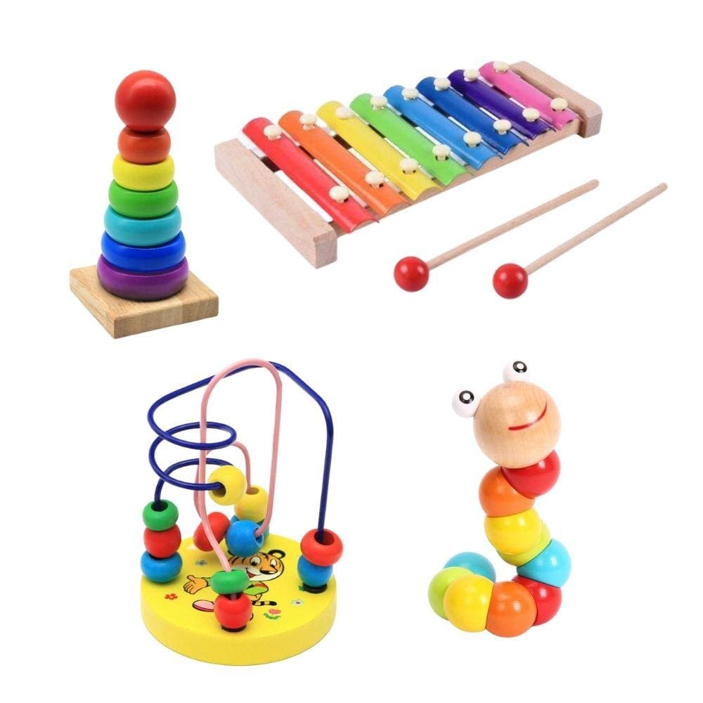 Coffret Xylophone - 4 Jouets Montessori en Bois