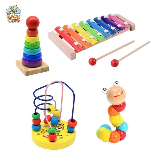 Coffret Xylophone - 4 Jouets Montessori en Bois