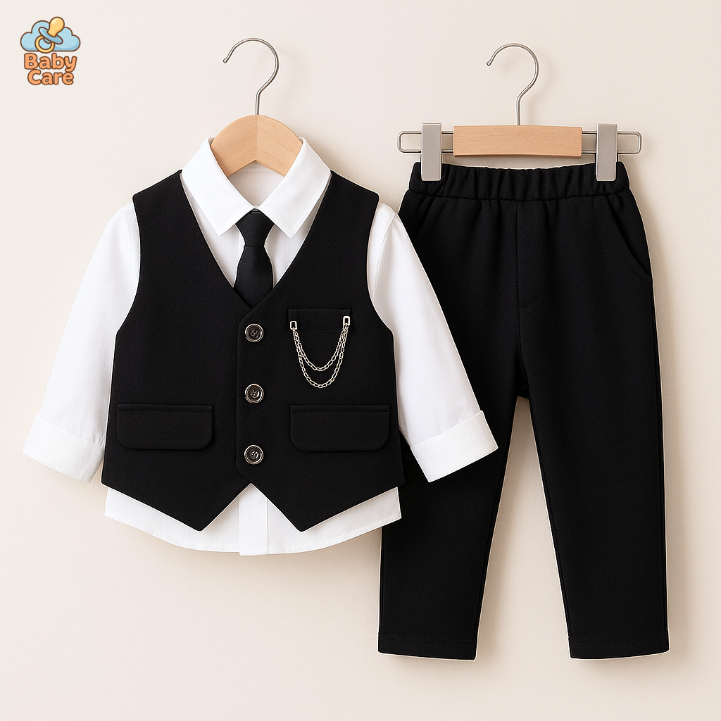 Costume 3 pieces élégant bébé - vue de face