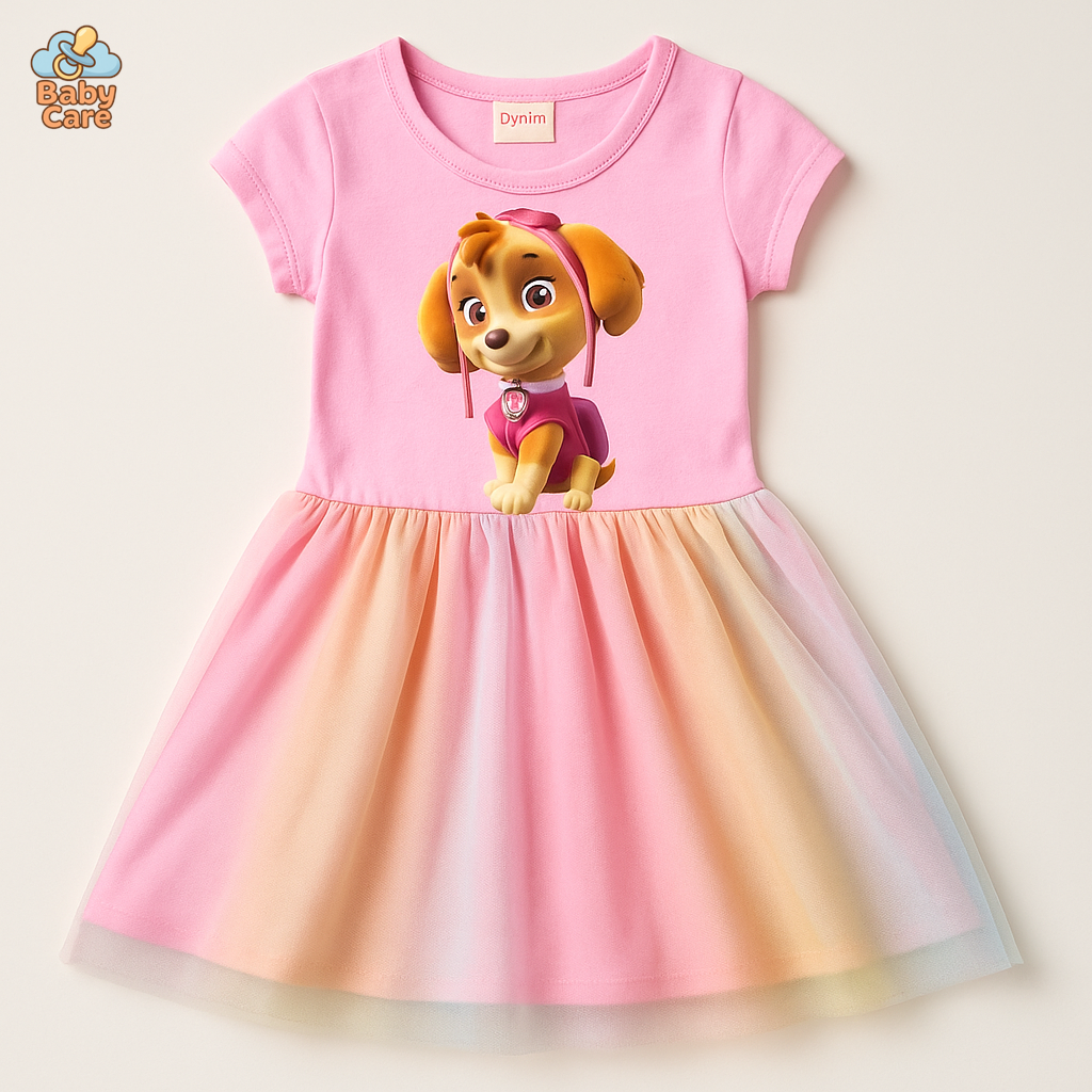 Déguisement à manches courtes pat patrouille fille - vue de face