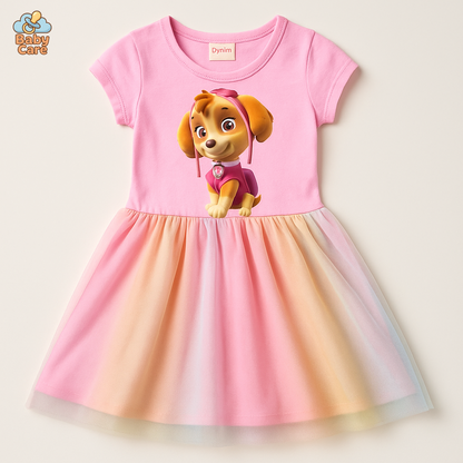 Déguisement à manches courtes pat patrouille fille - vue de face