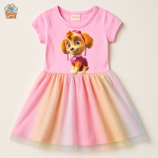 Déguisement à manches courtes pat patrouille fille - vue de face