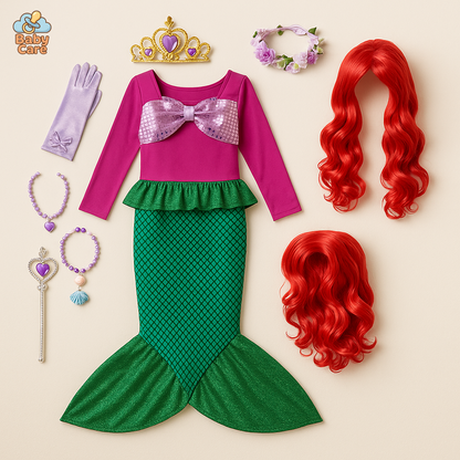 Déguisement ariel bébé et enfant - vue de face