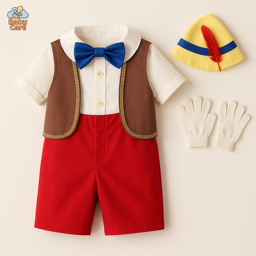 Déguisement carnaval pinocchio bébé et enfant - vue de face