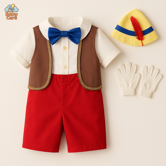 Déguisement carnaval pinocchio bébé et enfant - vue de face