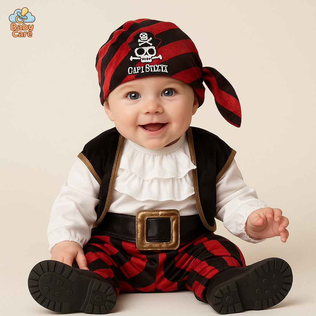 Déguisement carnaval pirate bébé 4 pièces - vue de face
