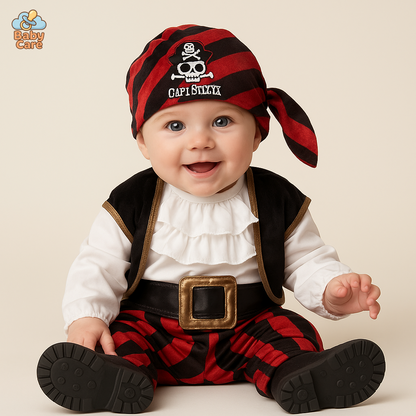Déguisement carnaval pirate bébé 4 pièces - vue de face