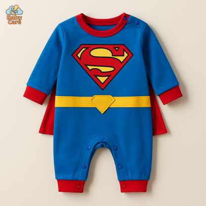 Déguisement carnaval super man bébé avec cape - vue de face