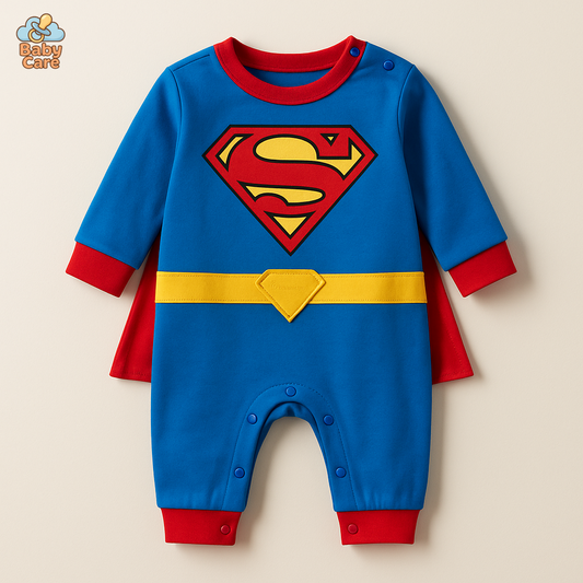 Déguisement carnaval super man bébé avec cape - vue de face